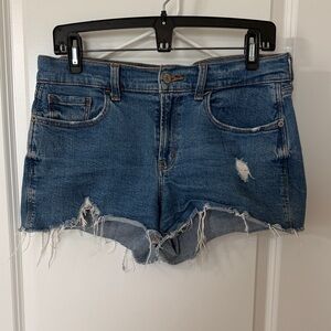 Old Navy Blue Distressed Jean Shorts